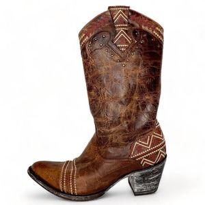 Old Gringo Rustic Brown and Red Heeled Boots